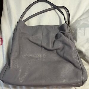 Coach Gray Leather Shoulder Bag